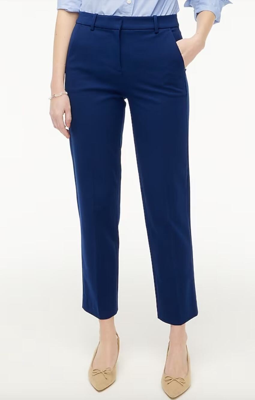 J.Crew Kallie Straight Leg Pants 2P Navy Blue Trousers BO900 NWT